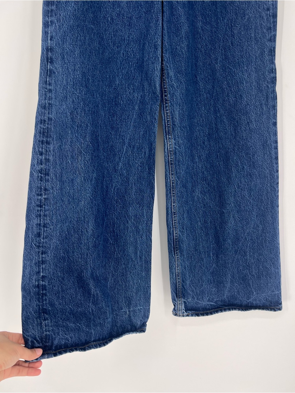 AGOLDE Dame Dark Wash Wide Straight Leg High Waist Designer Denim Jeans 26P - Picture 2 of 8